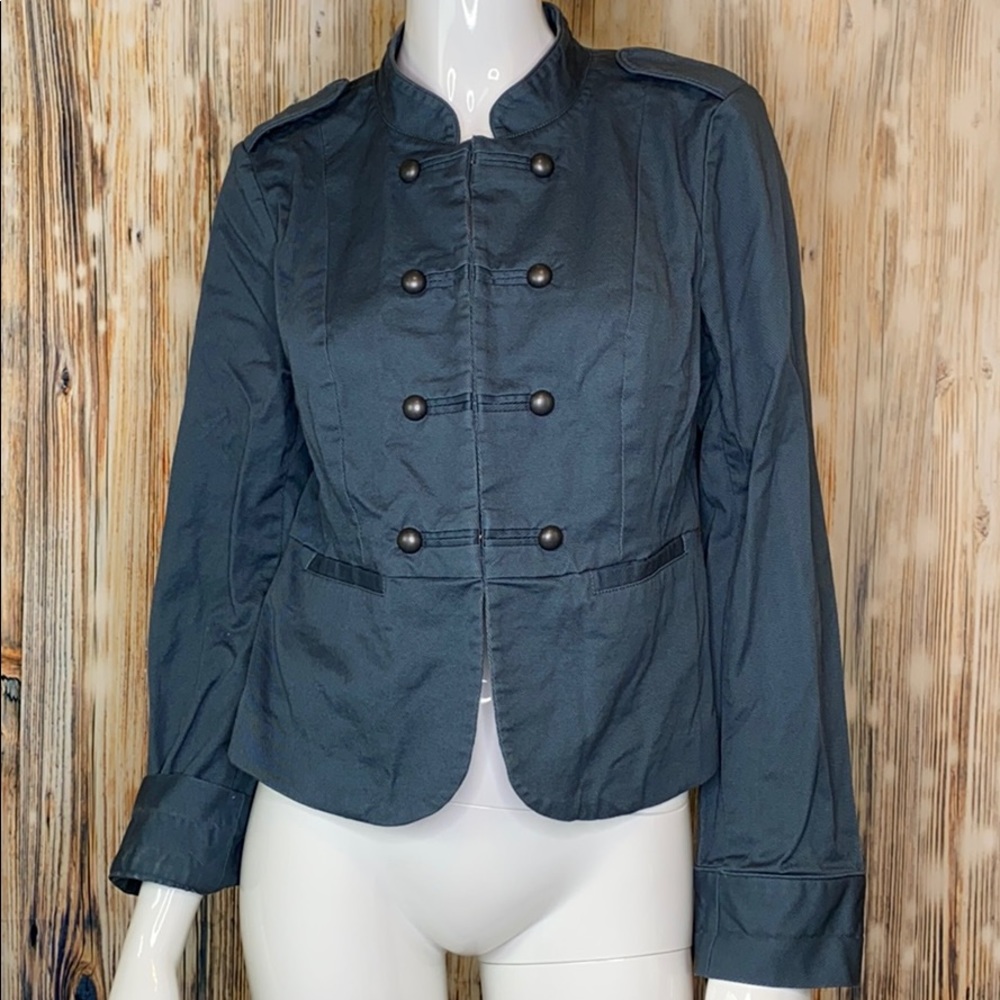 Halogen Blue/Green/Gray Military Drummer Soldier Style Jacket | L